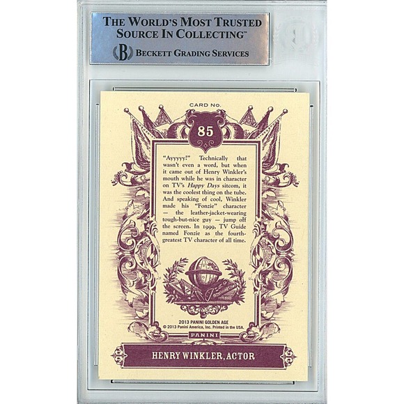 Henry Winkler Signed 2013 Panini Card Beckett Authentic COA Happy Days The Fonz - Picture 2 of 4